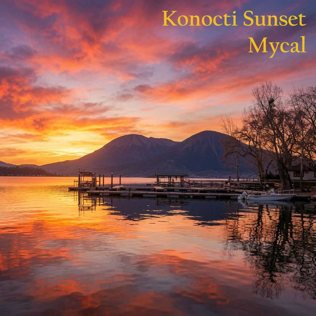 Sunset over Mount Konocti from the North Shore of Clear Lake